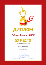 Рейтинг Рунета – 2013